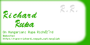 richard rupa business card